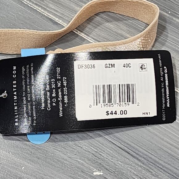 Bali Wire Free Bra 40C Double Support Cotton Style 3036 Beige FLAW - Picture 10 of 11